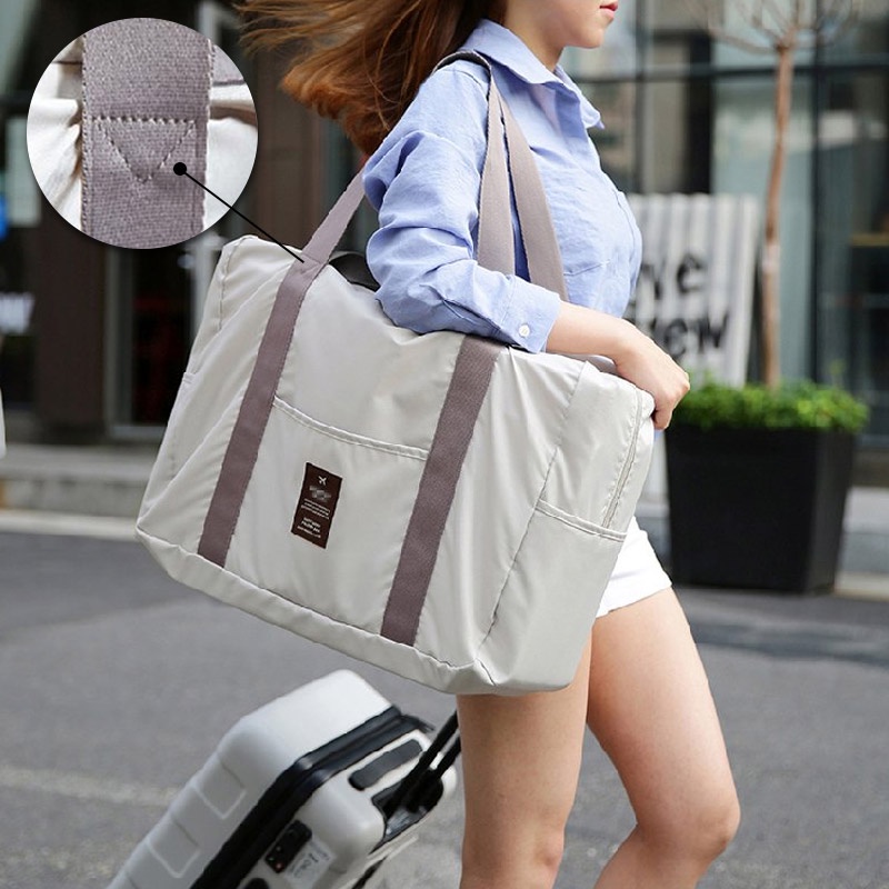 Duffel Travel Clothing Buggy Bag Foldable HandHeld Luggage Bag Trolley