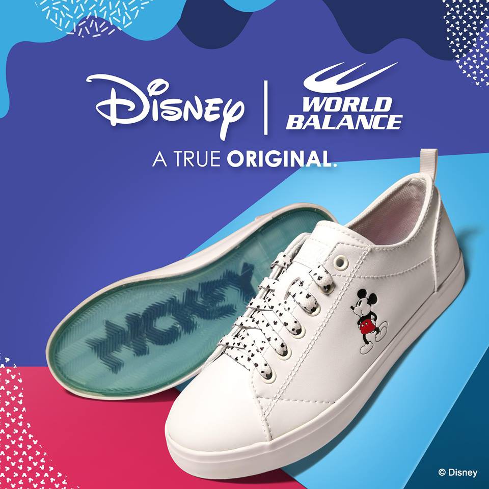 World balance white store shoes mickey mouse