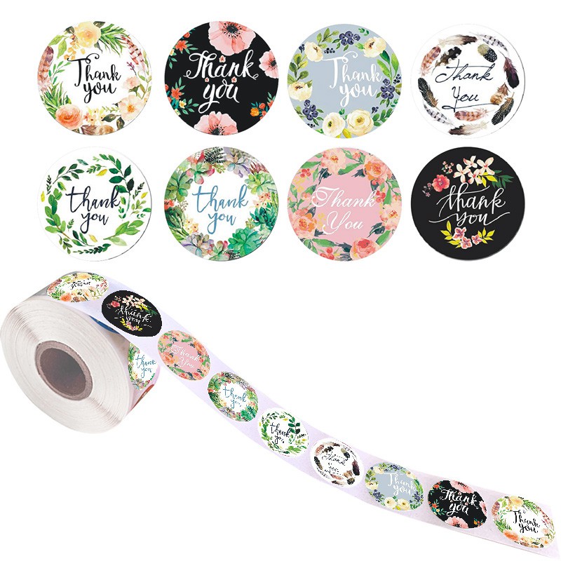 FYSUIMU 500Pcs Spring Floral Jar Label Sticker Vintage Flower Gift
