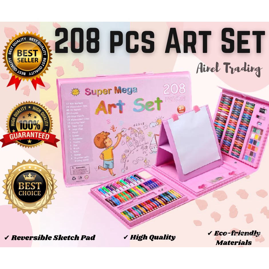 208 Pieces Art Set for Kids Drawing Set Crayons Oil Pastels