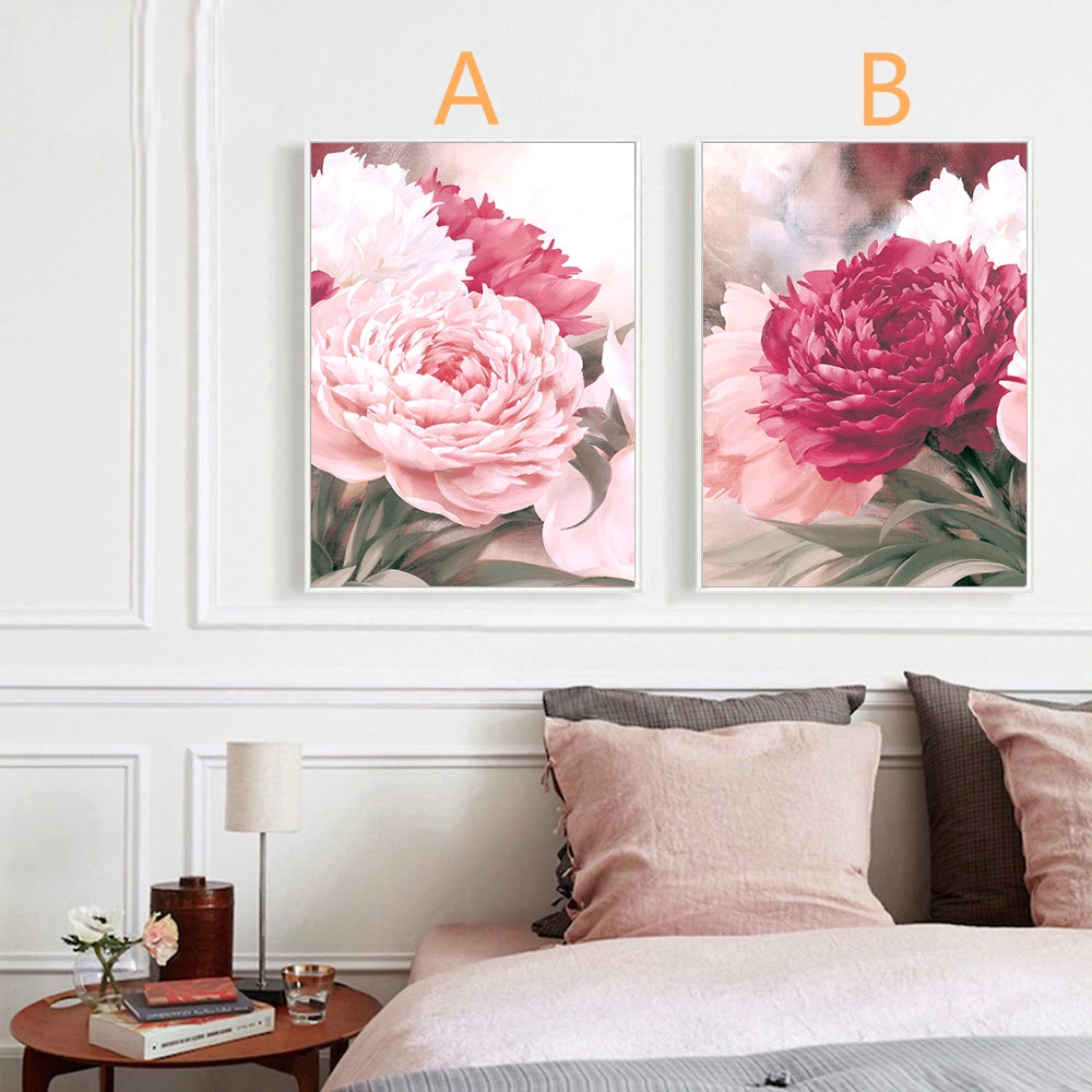 Blush Pink Peony Posters and Prints Canvas Painting Flower Wall ...
