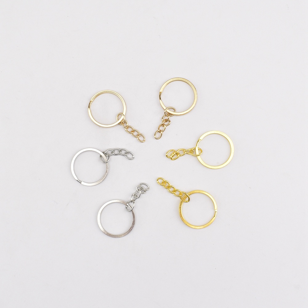 【J5S437】5pcs/lot 25mm keychain split ring short chain key ring plus ...