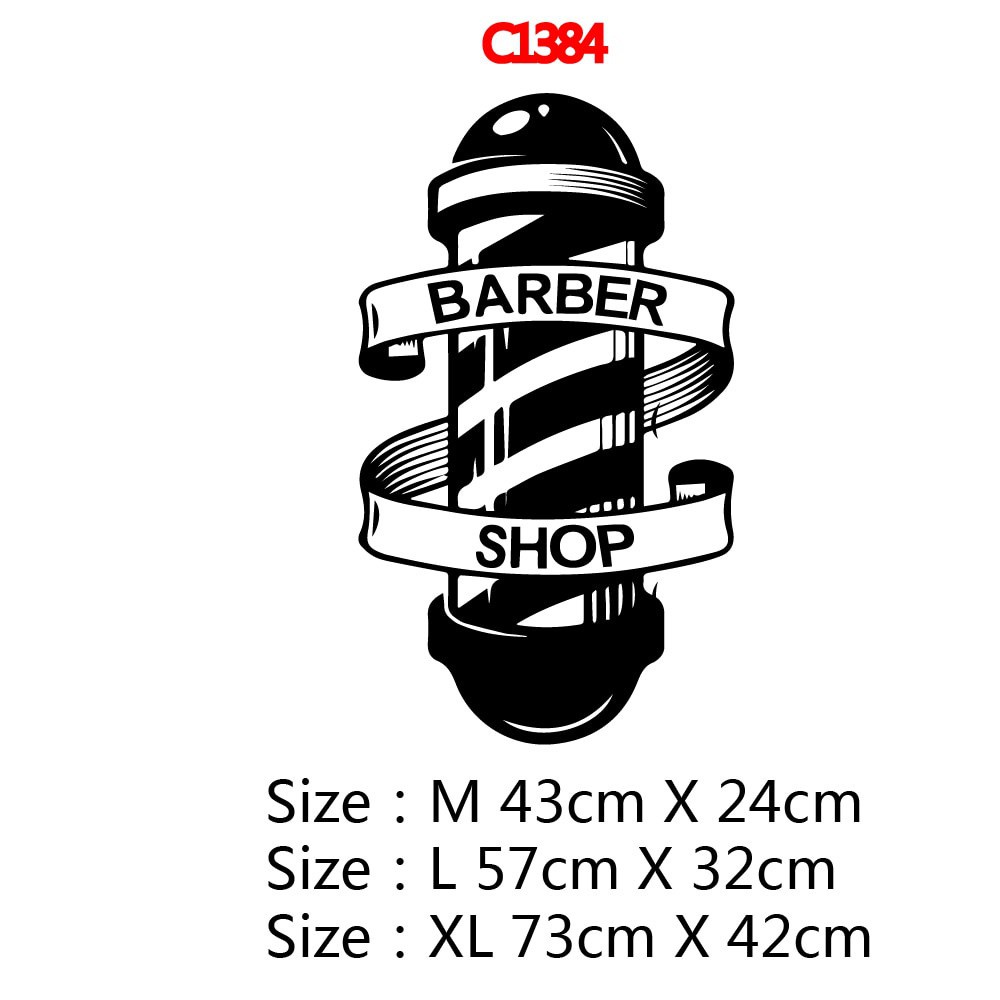Barber Shop Wall Art Decal Welcome Sign Hair and Shave Cut Wall Sticker ...