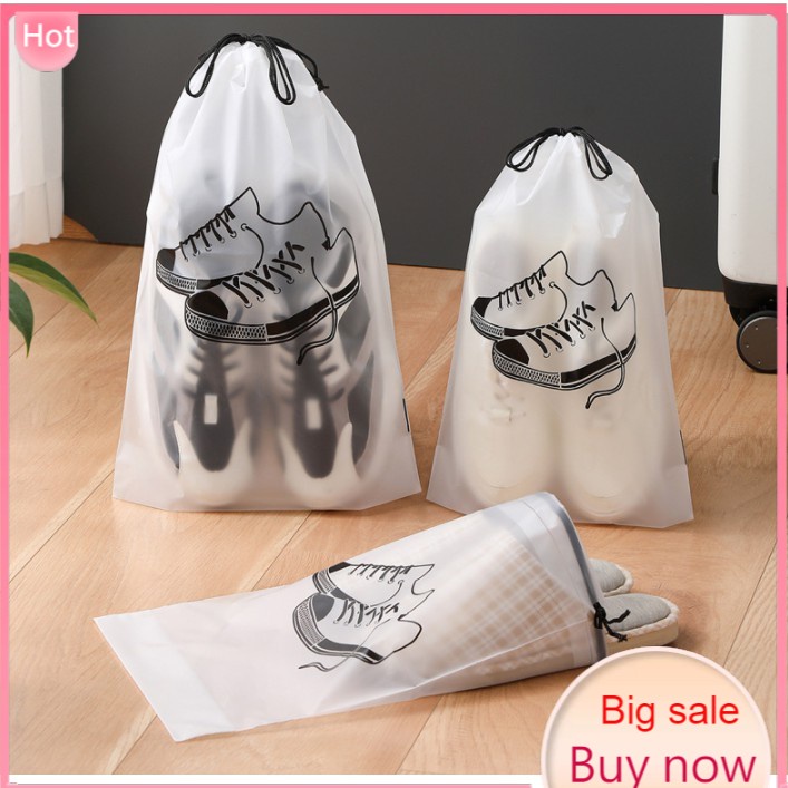 Frosted drawstring shoe bag/outdoor travel sub storage bag/transparent  waterproof clothing packing D