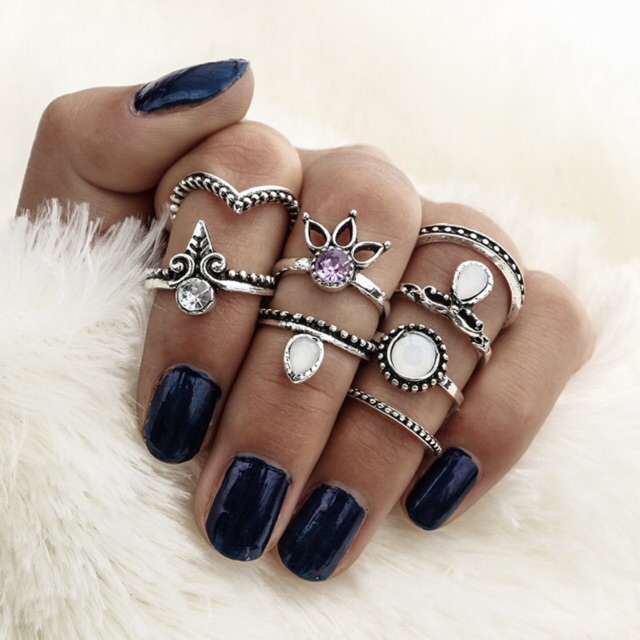 Contemporary stacked rings fashion accessories (Taurus ring set ...