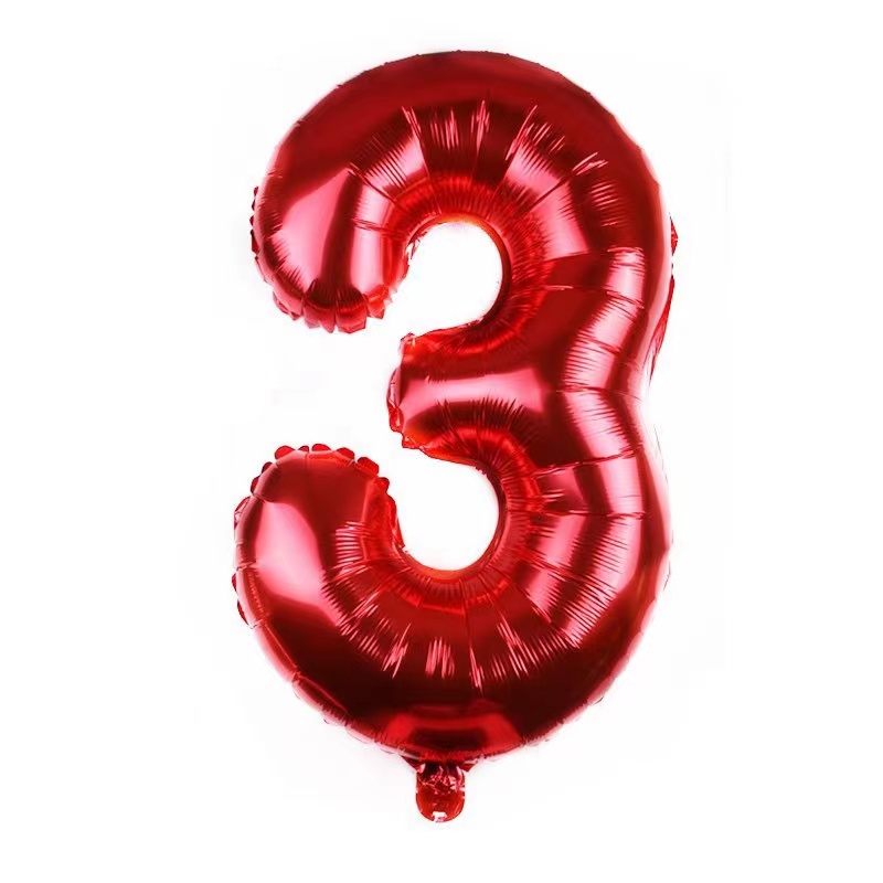 AGAR.SHOP RED 32 INCH Number Foil Balloon Giant Number Red Birthday ...