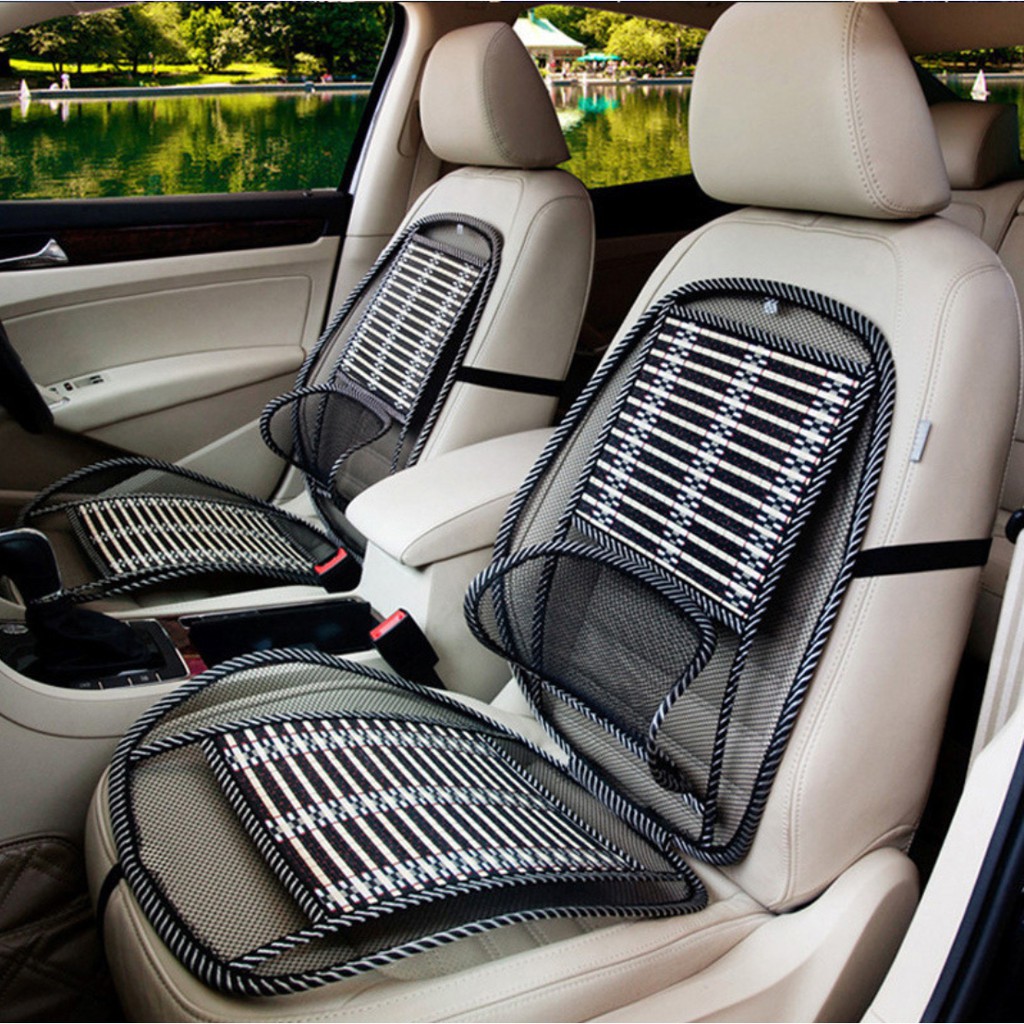 Wood Comfort Seat Cover with Cooling Ventilated Mesh Lumbar Back Brace ...