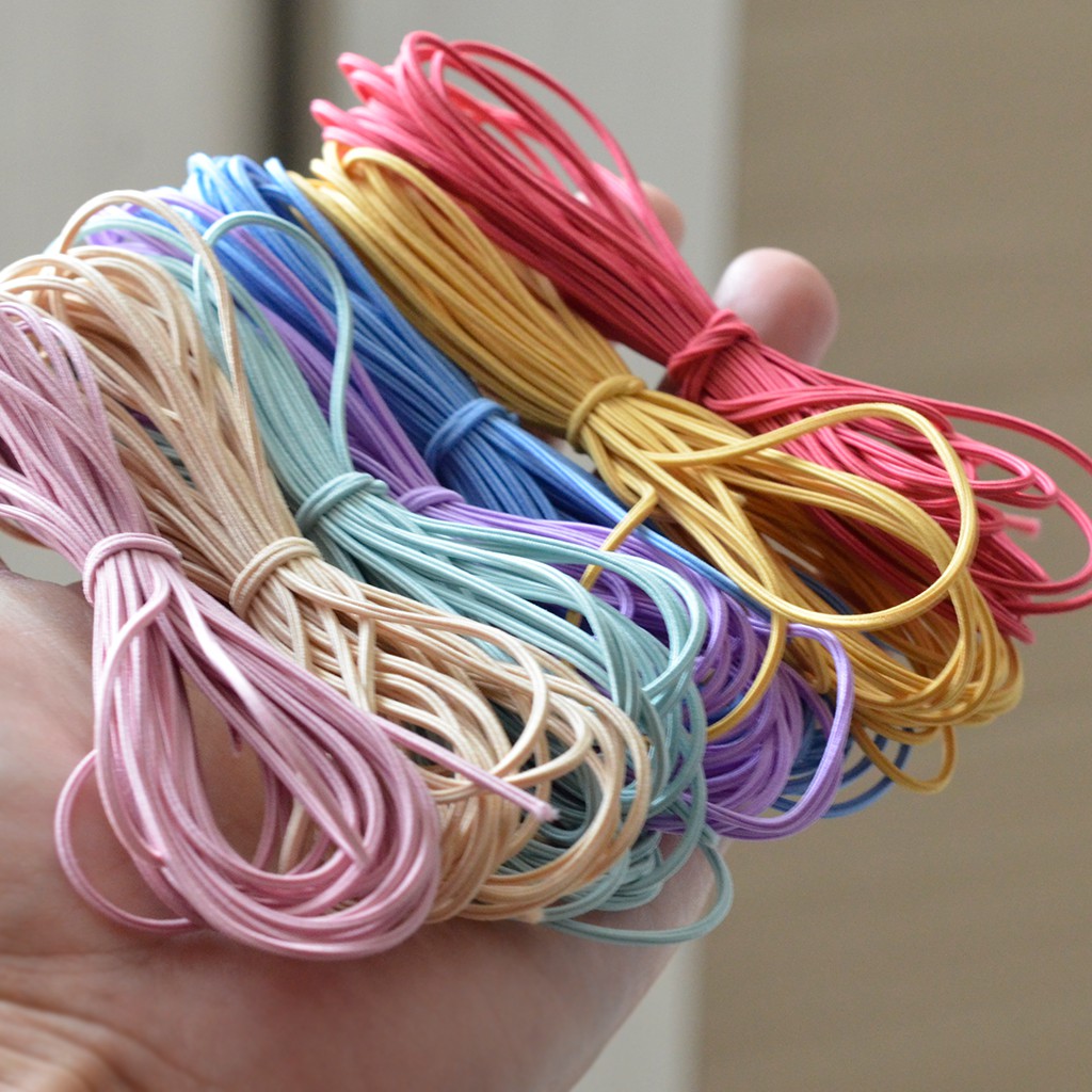 2mm Colorful Elastic Cord Rainbow Elastic Beading Thread Cords