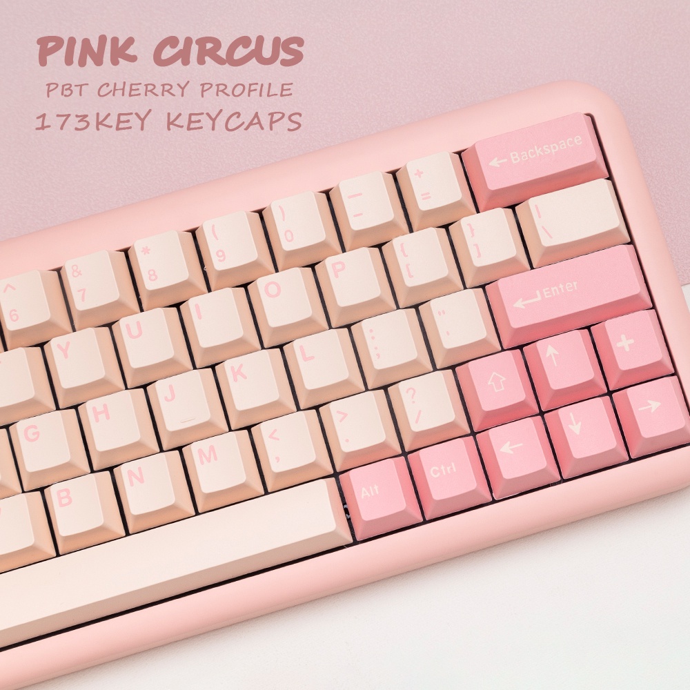 Pink Circus Keycaps PBT Cherry Profile 173Key Compatible With Alice/60 ...