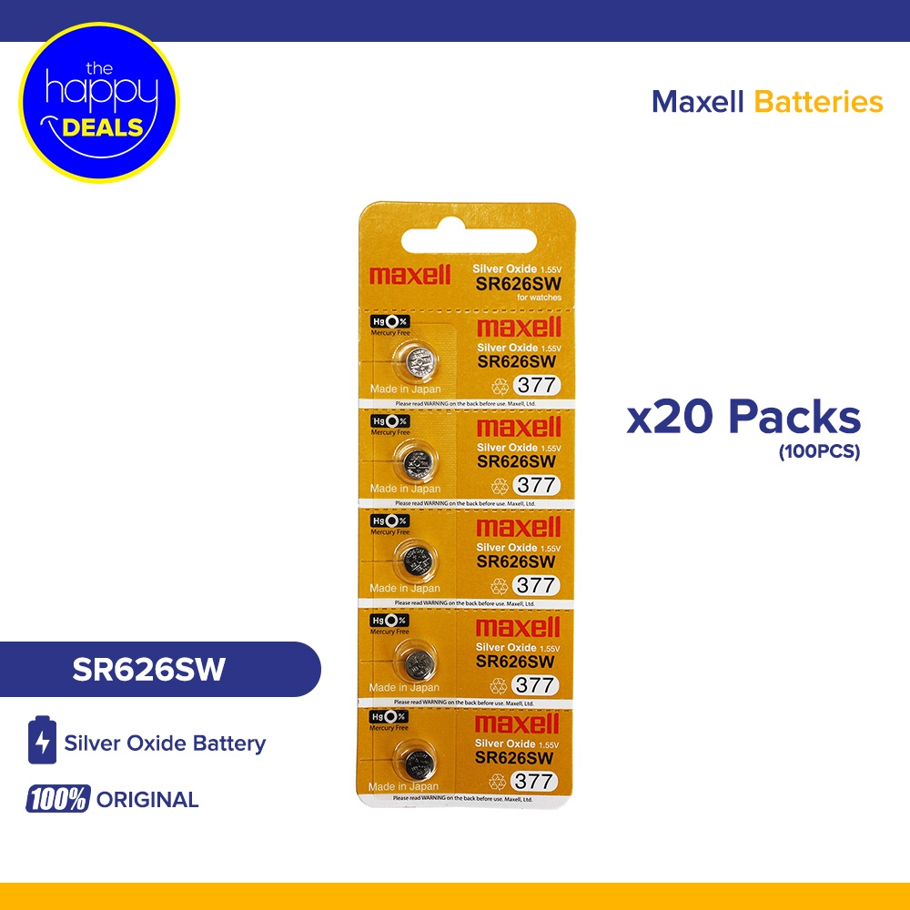 Maxell SR626SW Silver Oxide Battery (20 Cards) | Shopee Philippines