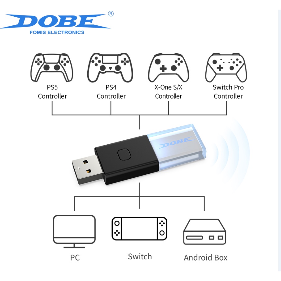 DOBE PS5 Wireless Game Controller Bluetooth Adapter For PC Compatible