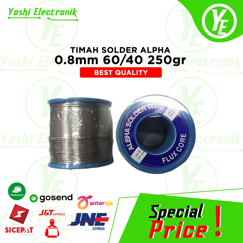 Alpha Solder Tin 1 Roll, Solder Core Wire Alpha 1 Roll 0.8mm 250gr (60/