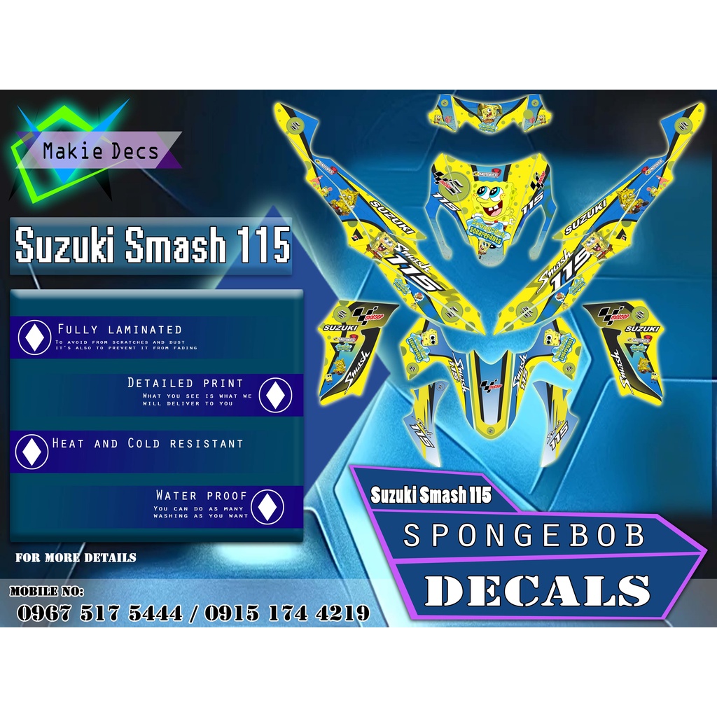 Suzuki Smash 115 - Full body decals SpongeBob Concept | Shopee Philippines