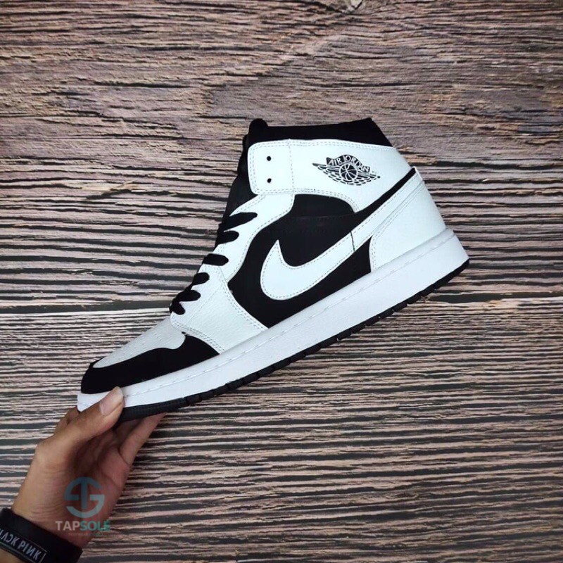 Jordan 1 mid sales white tuxedo