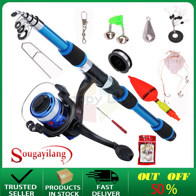 Sougayilang 1.8m Fishing Rodand Reel Combo Kit Spinning Fishing Reel