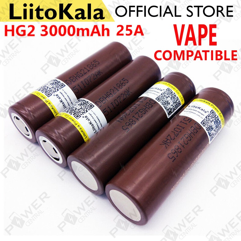1 PC LiitoKala HG2 18650 3000mah lithium ion battery high discharge 25A ...