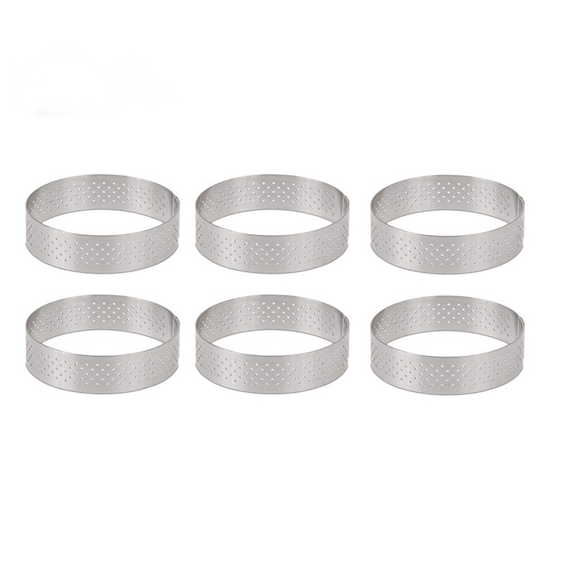 【Free Shipping】Circular Stainless Steel Porous Tart Ring Bottom Tower ...