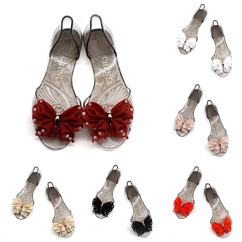 Fashion Trend Summer Clear Crystal Flat Bottom Daily Universal Women's ...