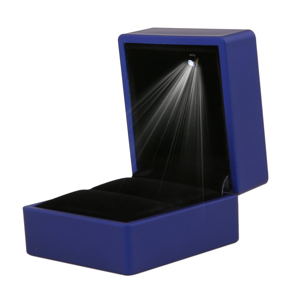 LED Lighted Earring Ring Gift Box Wedding Jewelry Display Storage ...