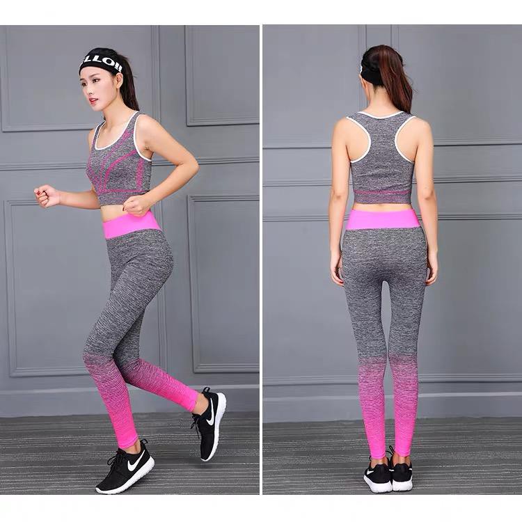 Ladies Sports Wear/Zumba Wear/Yoga/ Gym Terno Crop Top and Leggings