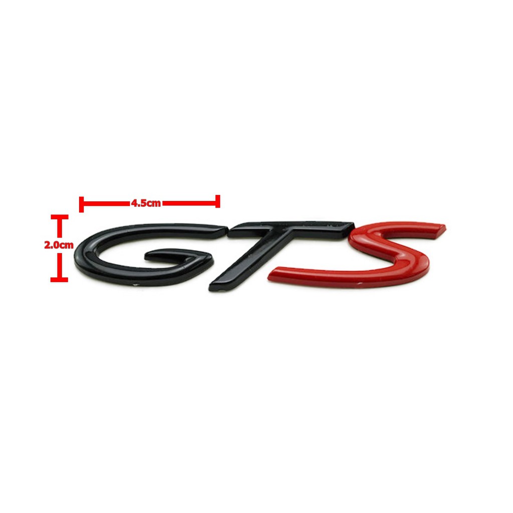 GTS Logo Sign For PORCEHE CAYENNE Plastic Black/Red Size 4.5X2.0 cm ...