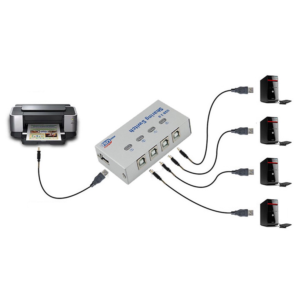 trofast gennemskueligt Vær forsigtig New】USB 2.0 Adapter Printer Sharing Electronic Automatic Computer Splitter  Switch HUB | Shopee Philippines