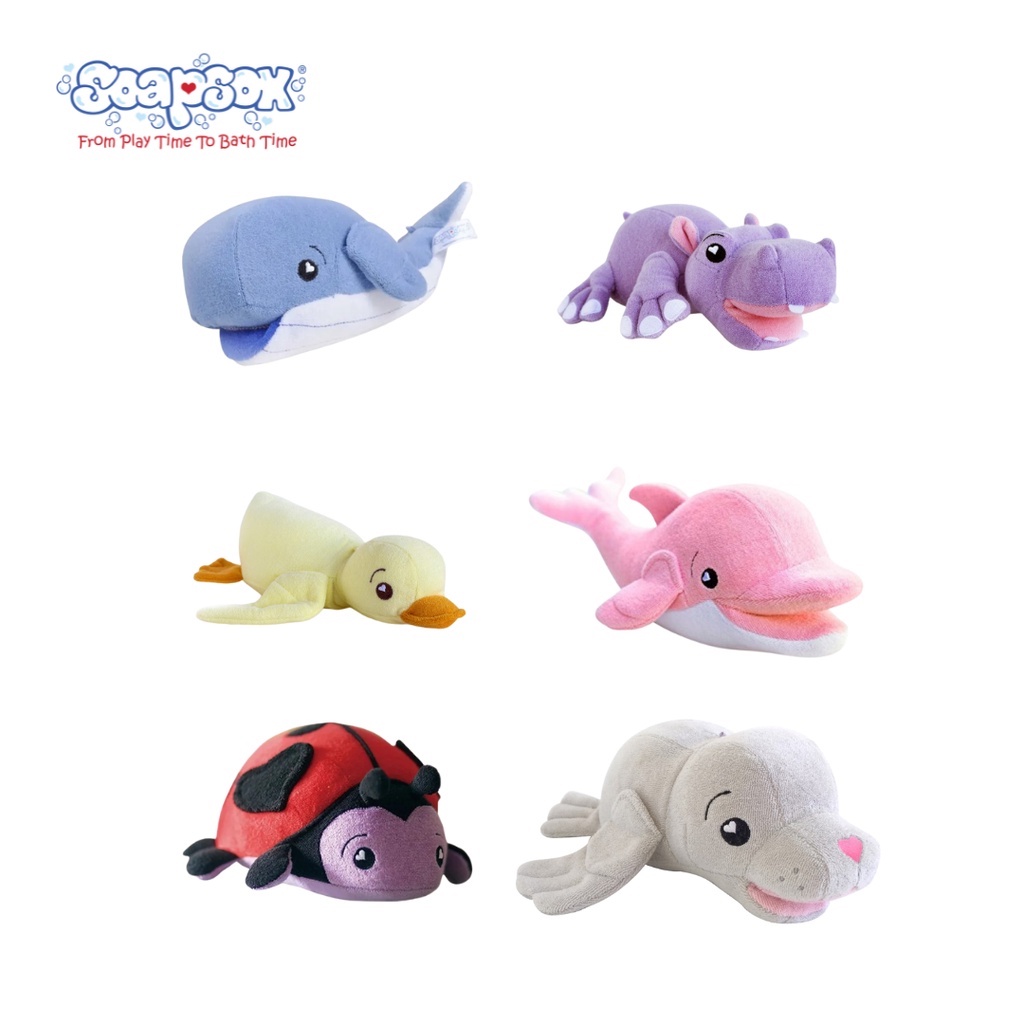 Soapsox Bath Toys Dolphin/Lady Bug/Seal/Duck/Hippo/Whale Shopee