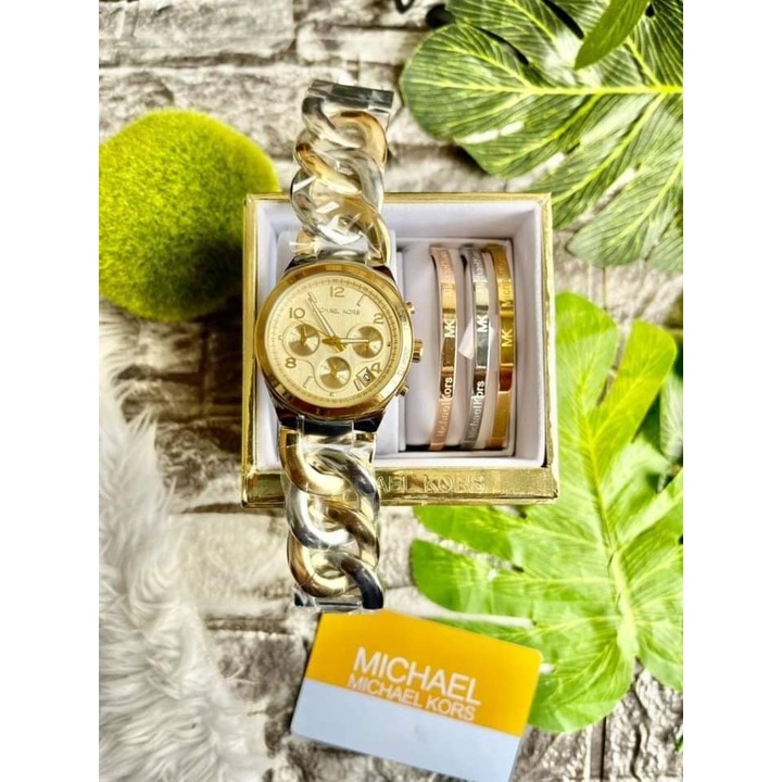 Mk watch with bangles best sale