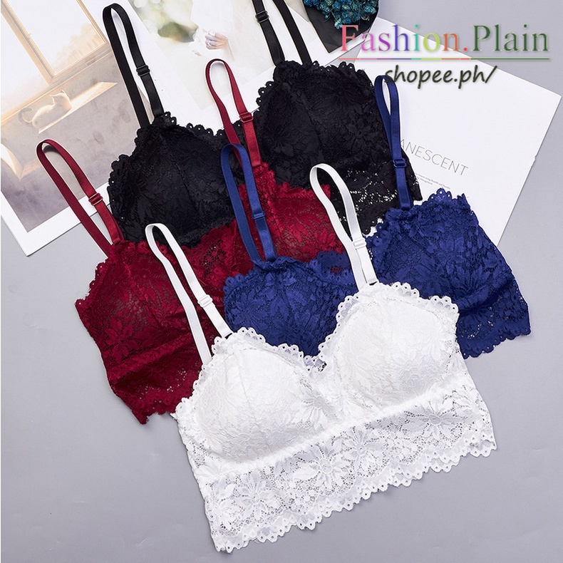 Korean Bra Women French Style Seamless Brassiere Deep V Lace Push Up
