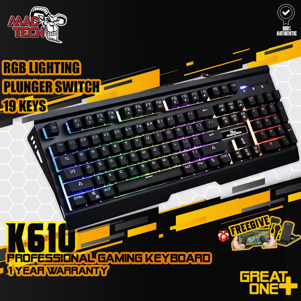 MADTECH K610 RGB Plunger Switch Gaming Keyboar | Shopee Philippines