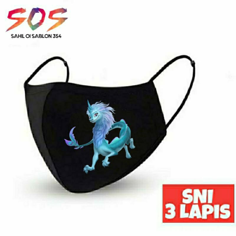 DISNEY RAYA AND THE LAST DRAGON Anime Mask 3 ply/ply fabric character ...