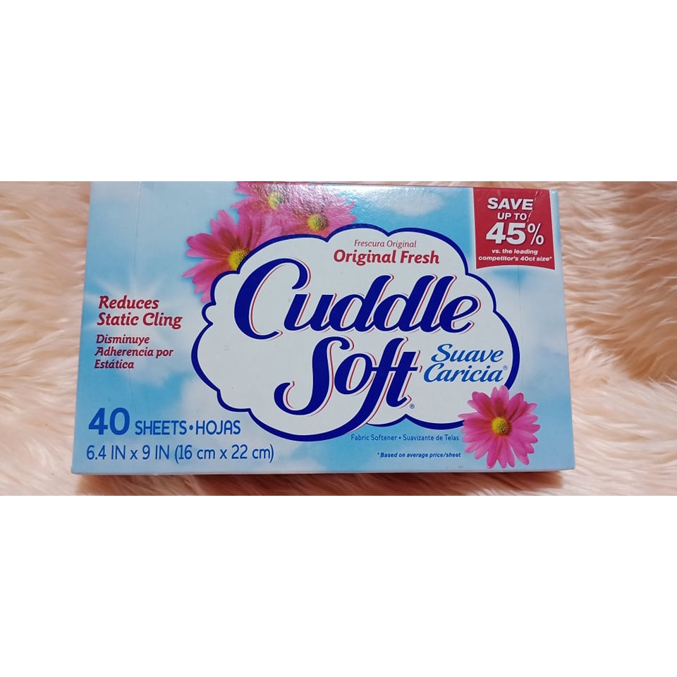 Cuddle Soft Sheets Fabric Softener Original Fresh, 40 sheets | Shopee ...