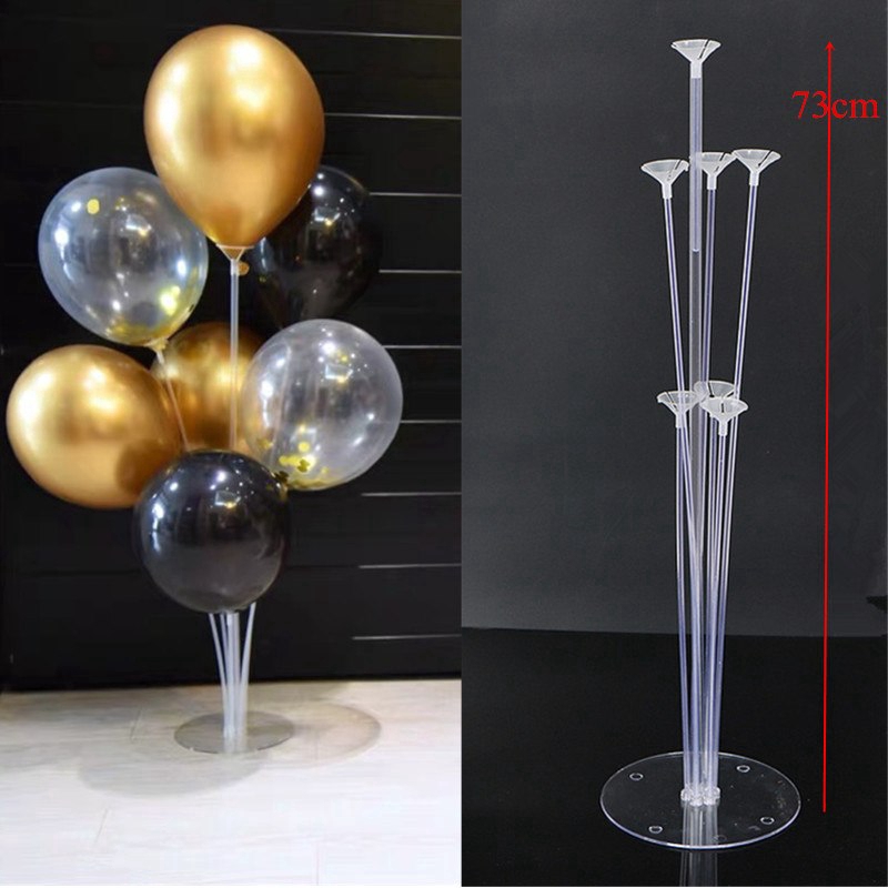 7 Tubes Balloons Holder Column Stand Clear Plastic Stick Party ...