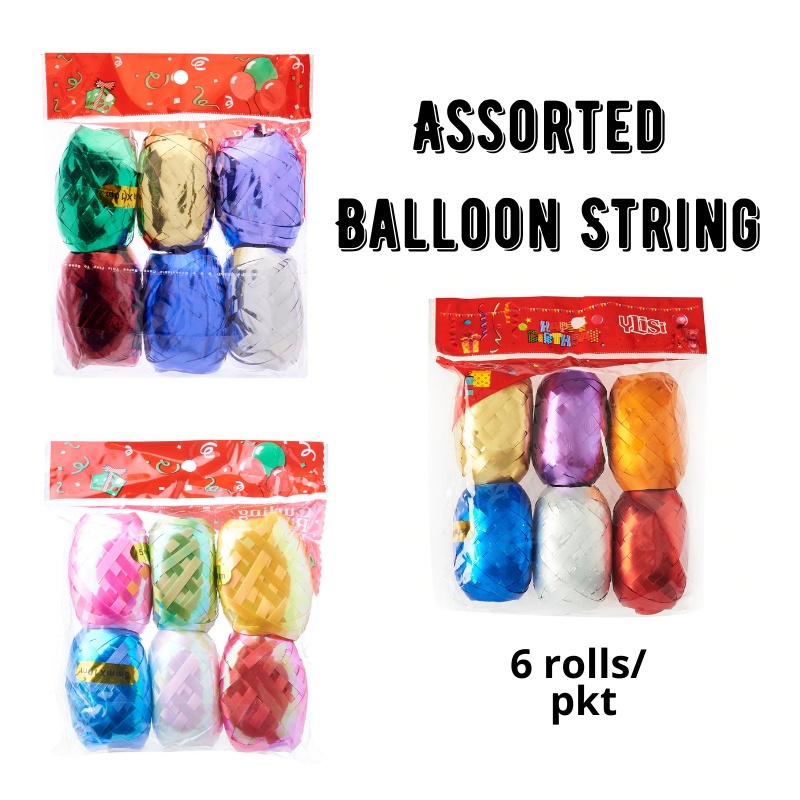 Assorted Balloon String Shiny Matte Rainbow Curling Ribbons | Shopee ...