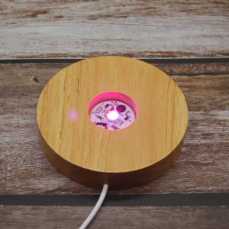 USB LED Solid Wood Light Stand Base LED (colorful) | Shopee Philippines