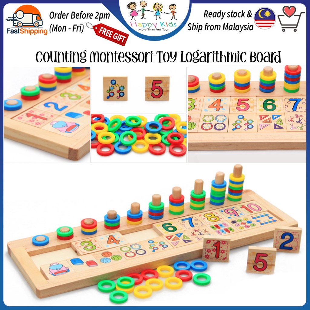 [Happy Kids] Teaching Logarithmic Board with Rainbow Donuts Kids ...