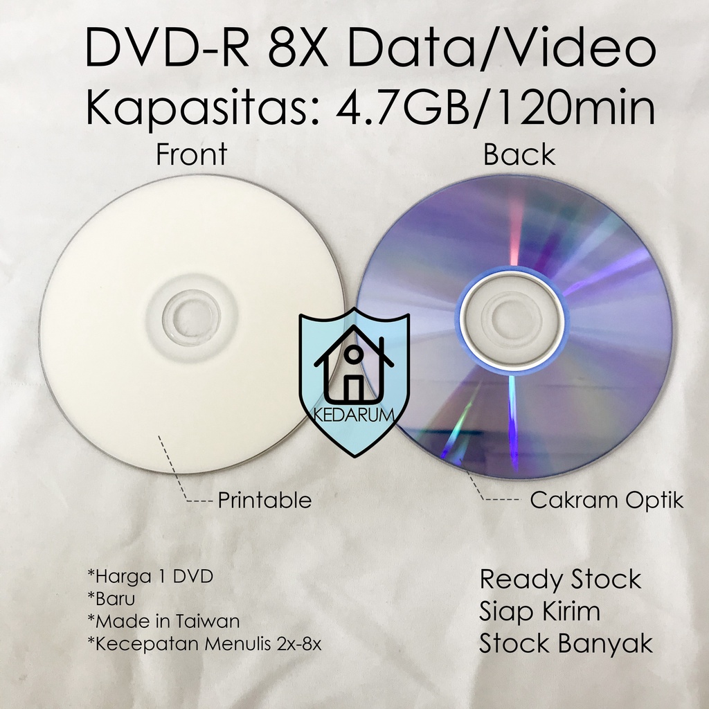 1 DVD-R Blank Empty UniMaster 8x 4.7GB 120min DVDR, 120 min, 120 min ...