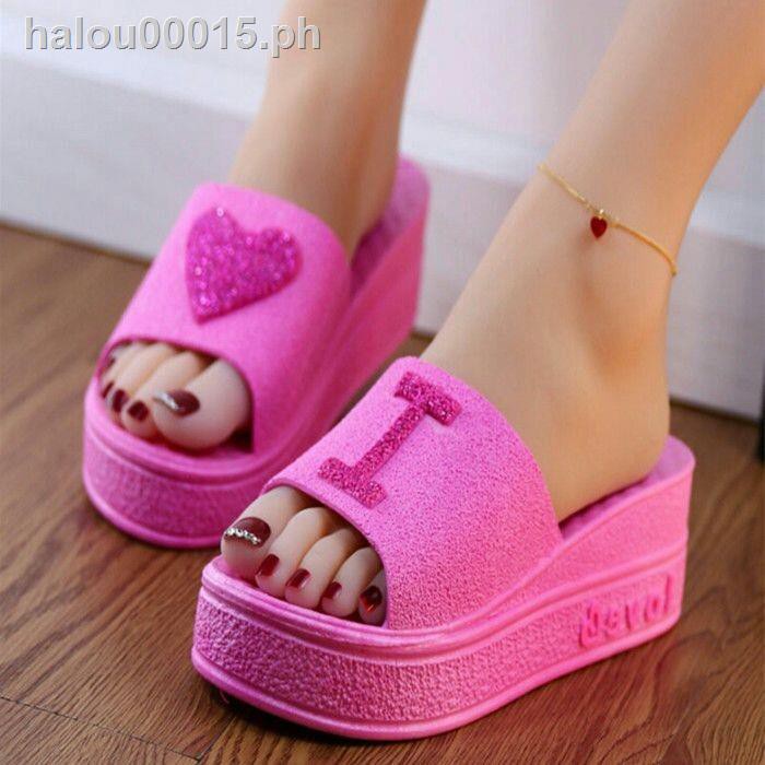 Women slipper✸thick soles slippers rubber a procrastinates wedge heel