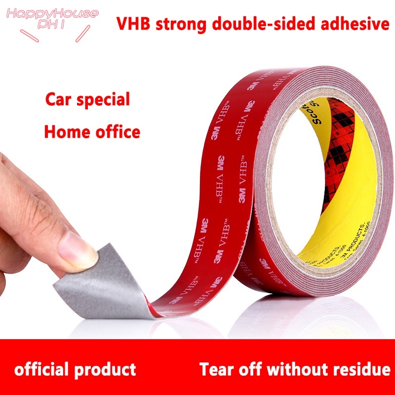 3M Double Sided Adhesive Tape Rubber Foam Waterproof Heavy Car Double