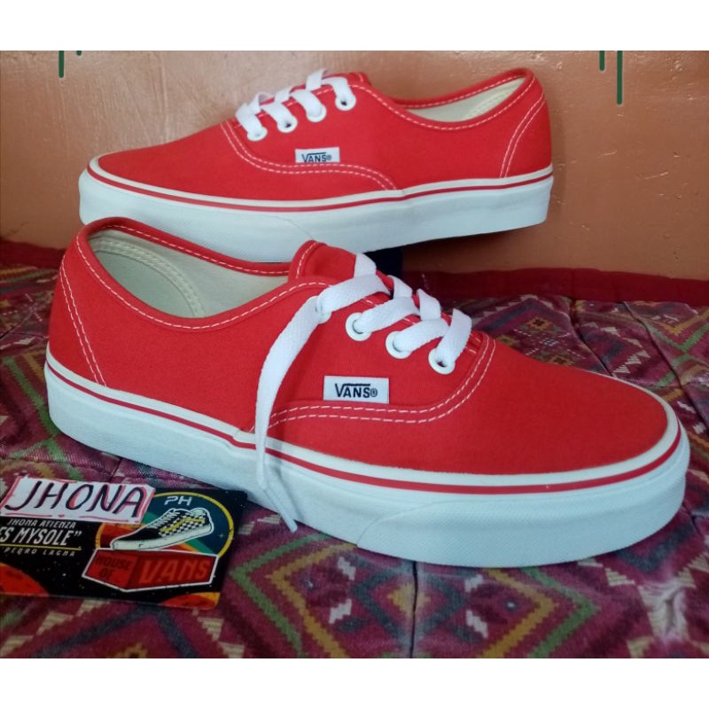 Vans authentic hotsell red and white