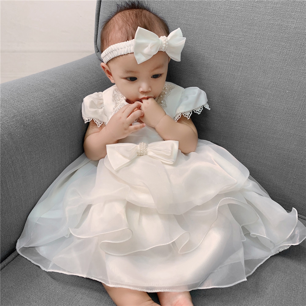 Dress For Girl White Baptism Dresses Baby Girl Year Birthday