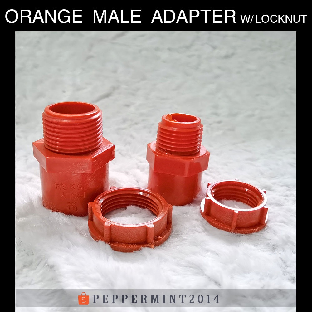 Poly Orange Male Adapter with Locknut PVC Plastic Heavy Duty Thick Durable High Quality Shopee