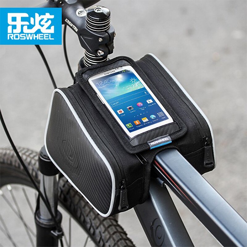 Roswheel waterproof tube bag BICYCLE FRAME DOUBLE BAG CELLPHONE HOLDER TOOLS PATCH KIT PUMP PERA BAG