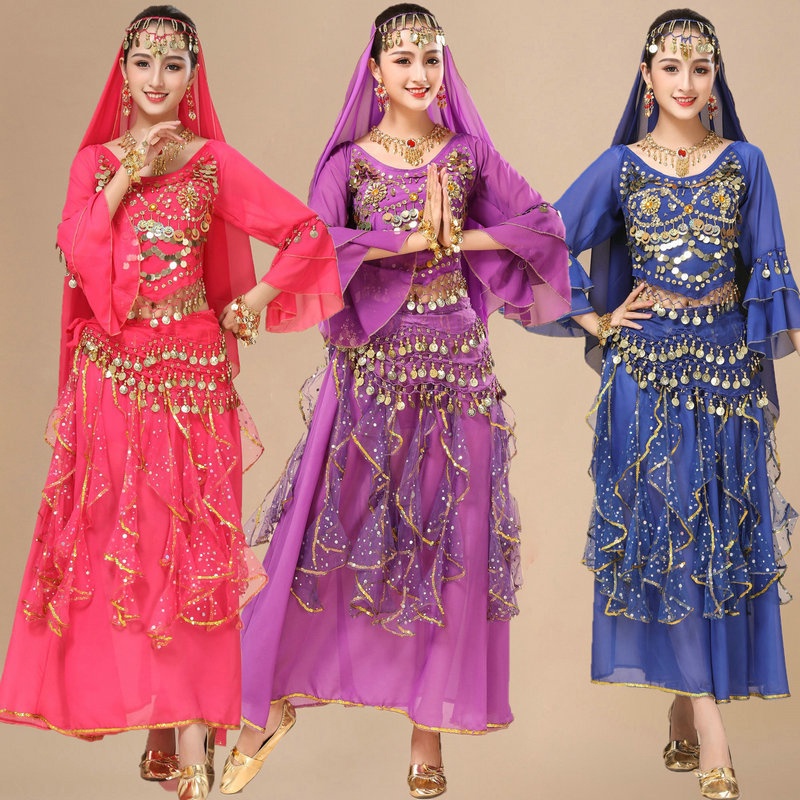 4pcs/set Belly Dance Costume Bollywood Costume Indian Dress Women