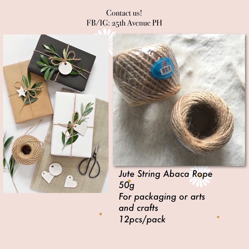 25th❤️Jute string Abaca rope for aesthetic packaging ribbon (47g)