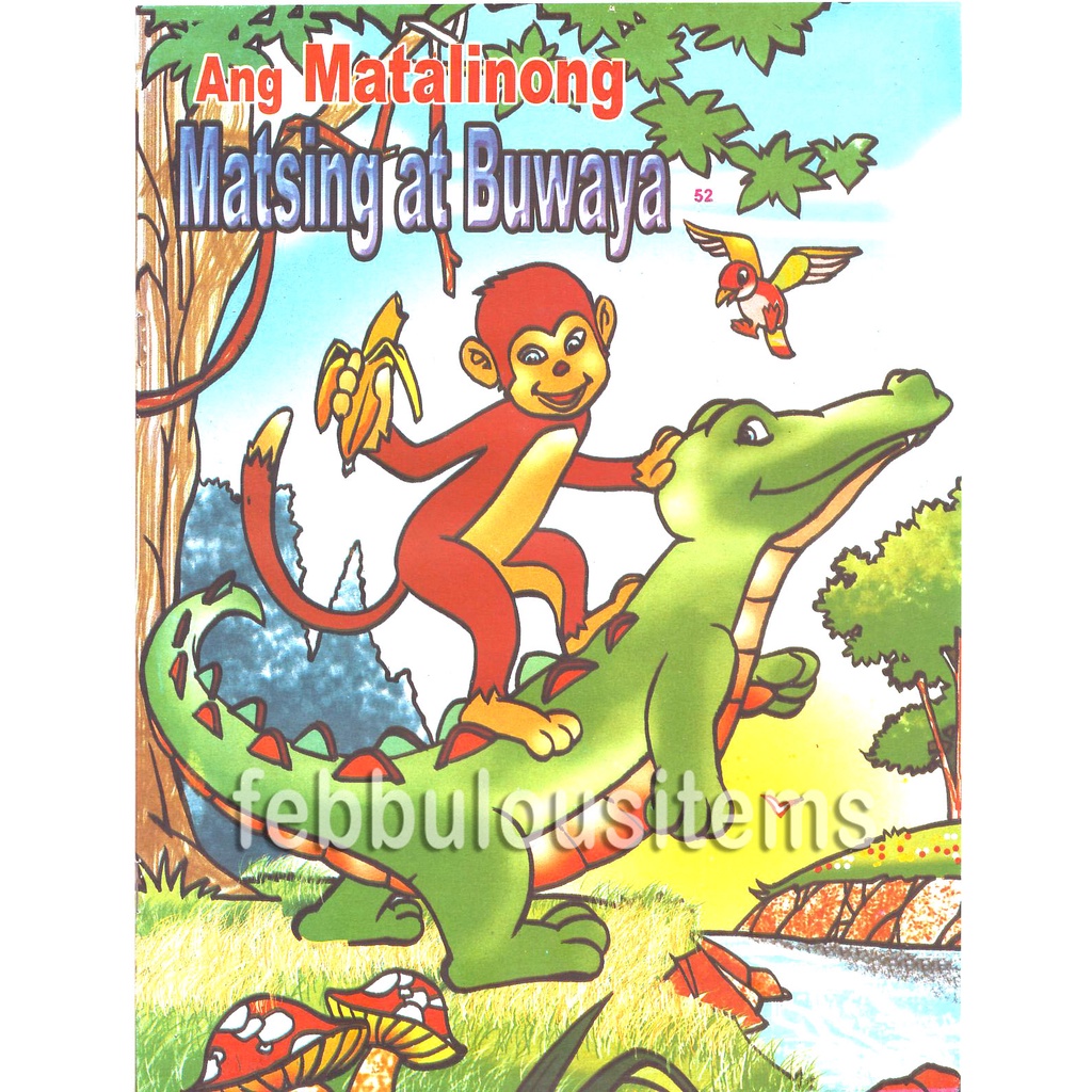 Story Book Coloring Book Tagalog English Ang Matalinong Matsing At Buwaya Shopee Philippines 8766