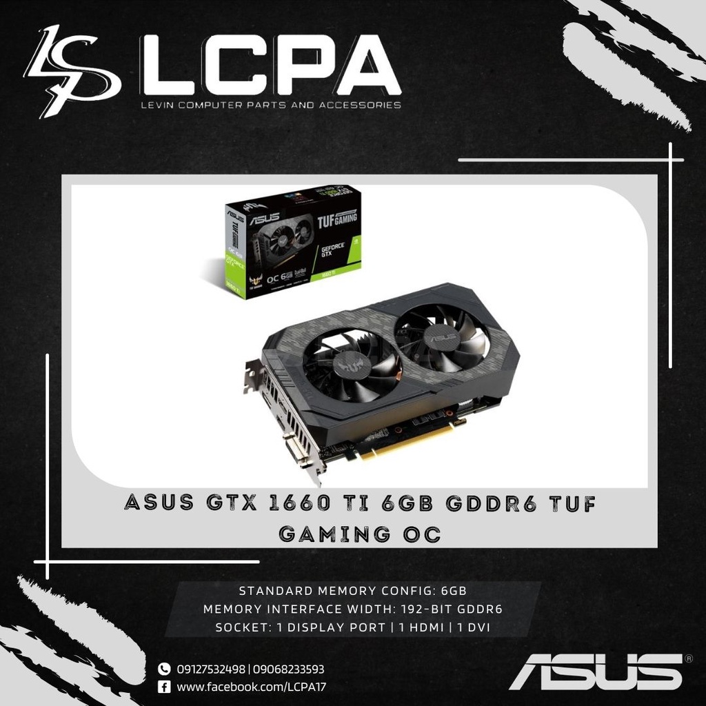 ASUS GTX 1660 TI 6GB TUF GAMING OC TUF-GTX1660TI-O6G-GAMING