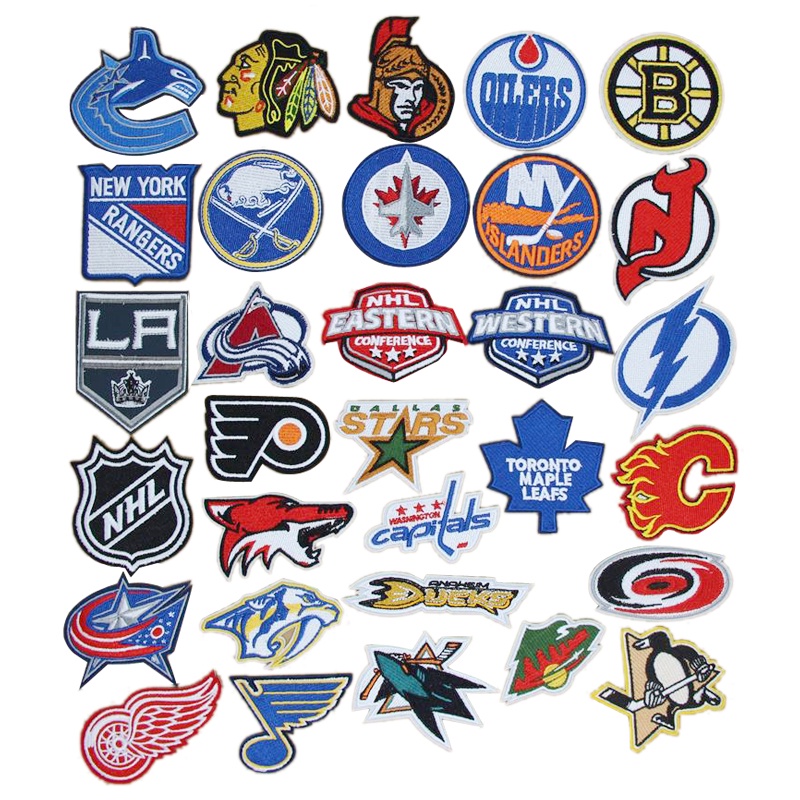 Nhl Ice Hockey League Team Logo Sports Embroidered Cloth Stickers ...