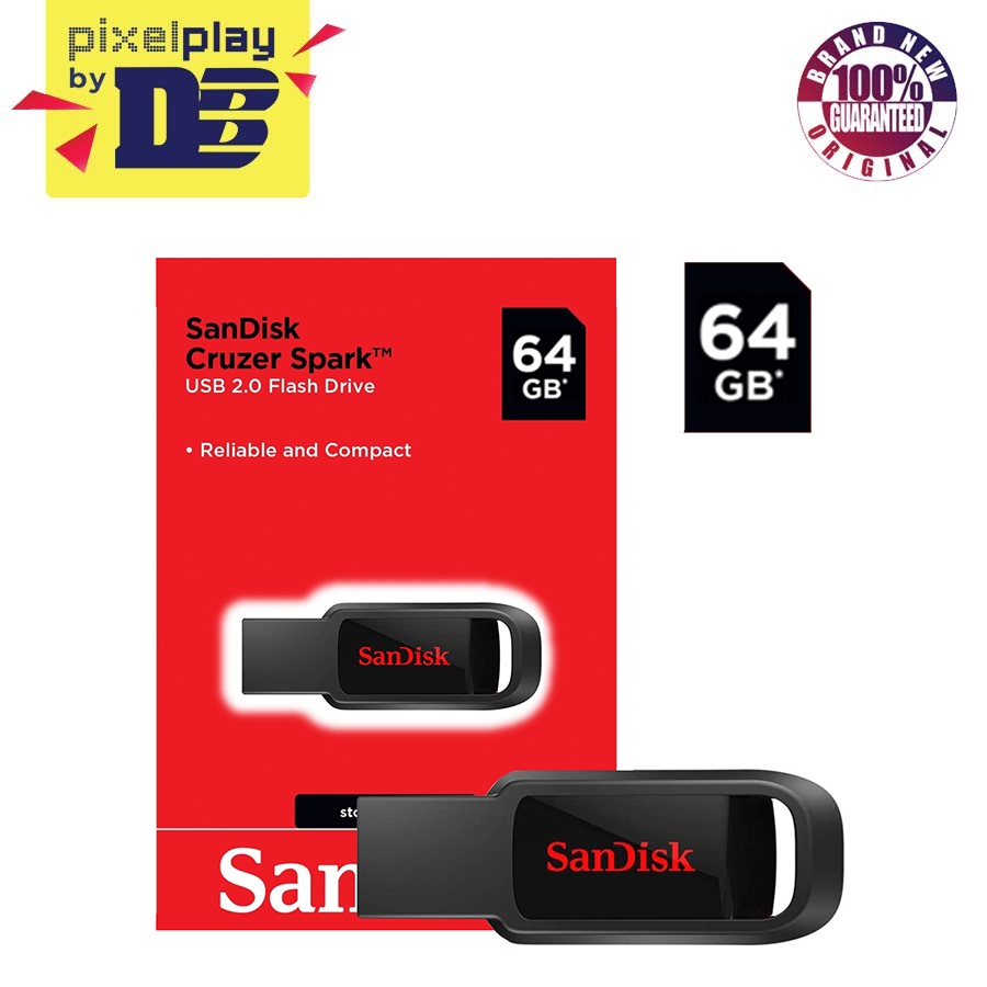 Sandisk Cruzer Spark USB Flash Drive 64GB 9Black/Red) | Shopee Philippines