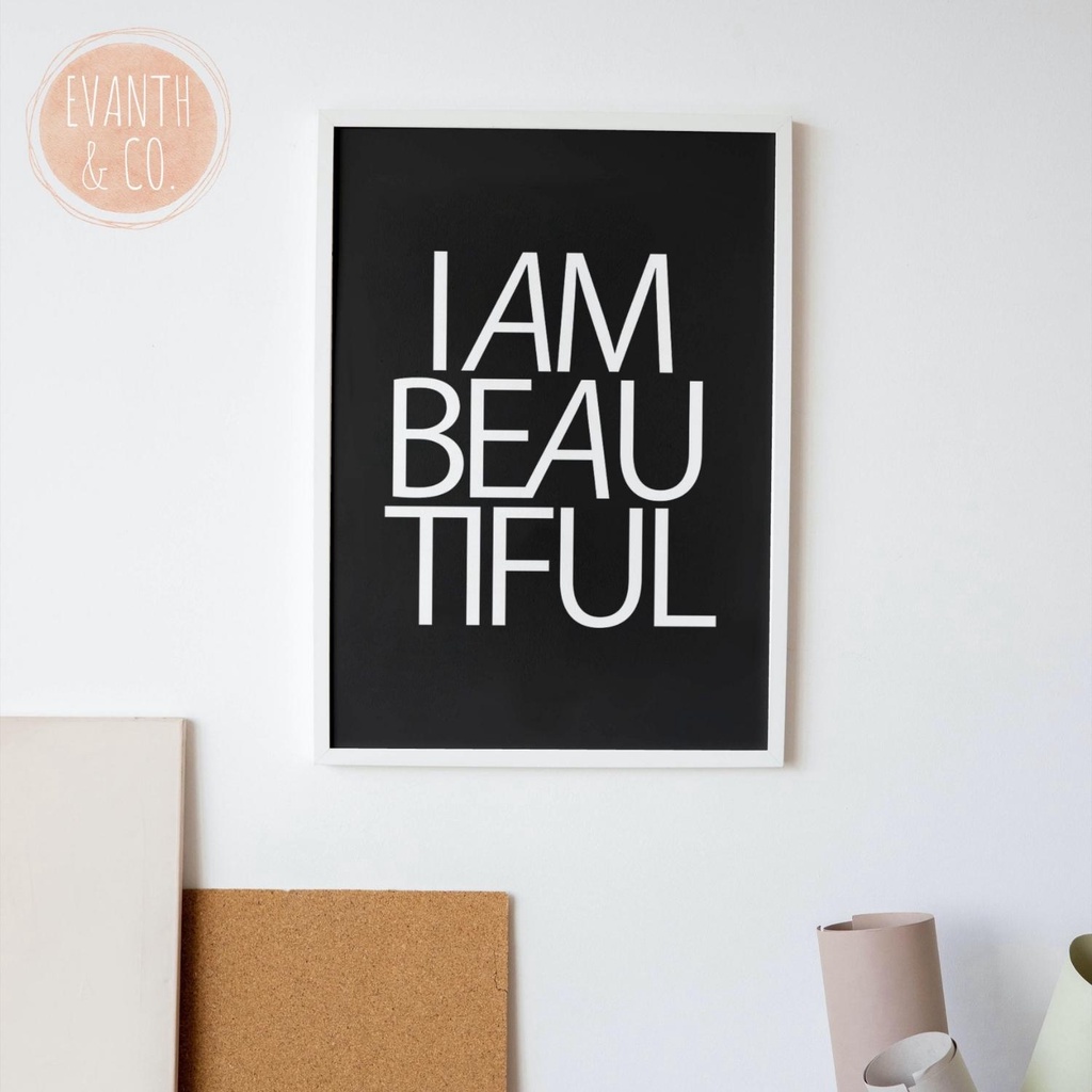 I AM Motivational Wall Decor with Frame / High Quality Minimalistic ...